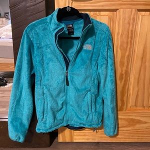 Turquoise fuzzy north face